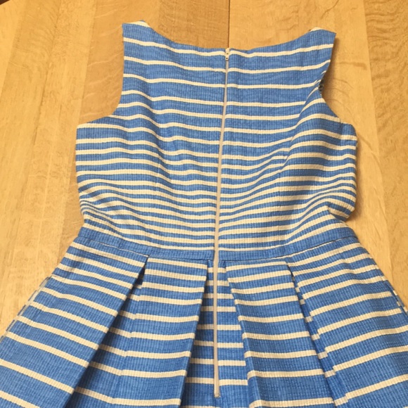 Blue and white stripped pleated dress - Picture 6 of 9
